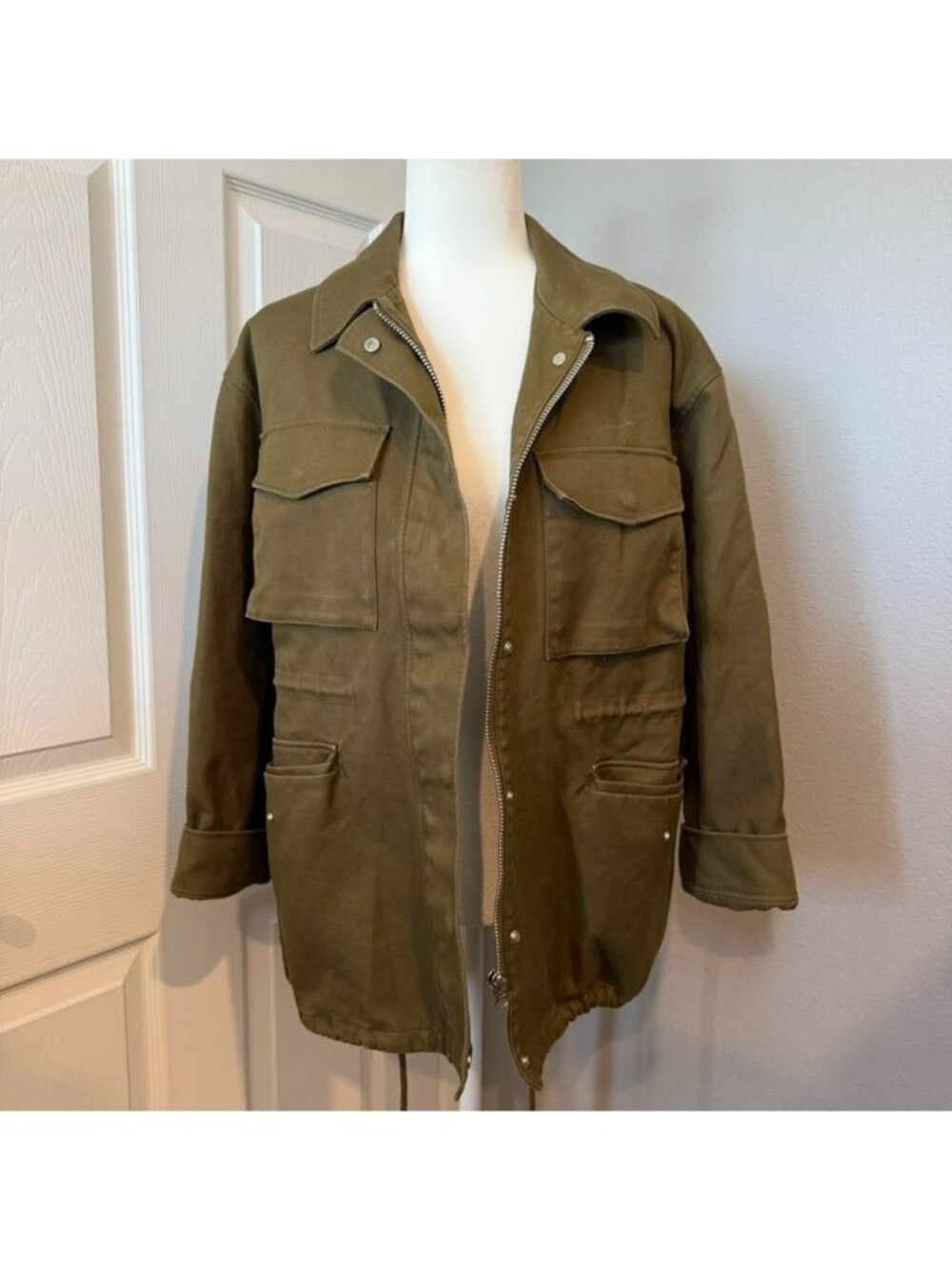 & Other Stories Cotton Collared Utility Jacket Size Small